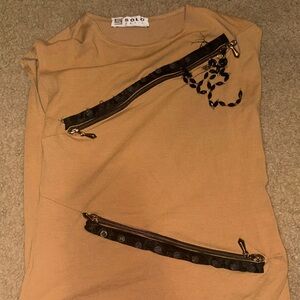 Vintage Y2K Top Solo Paris Zipper Whimsy Goth Rock Grunge